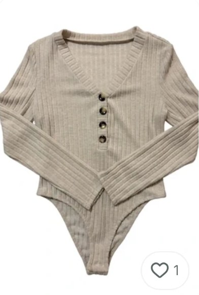 Shein Ribbed henley bodysuit