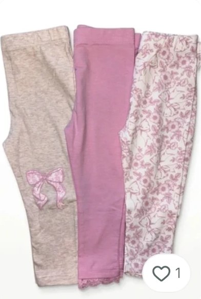Kohl's Bow & floral legging 3-pack